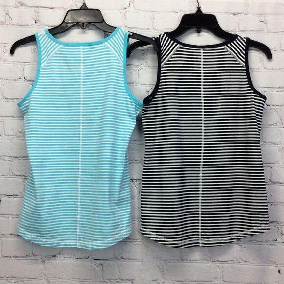 Talbots Athletic Tank Tops Women's Size S Petite Aqua/White Navy/White Striped 2 - Picture 12 of 12
